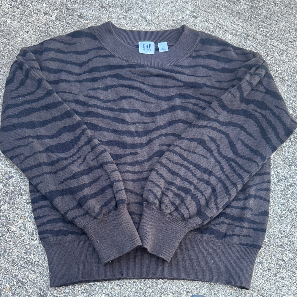 GAP Kids Brown Zebra Pattern Sweater